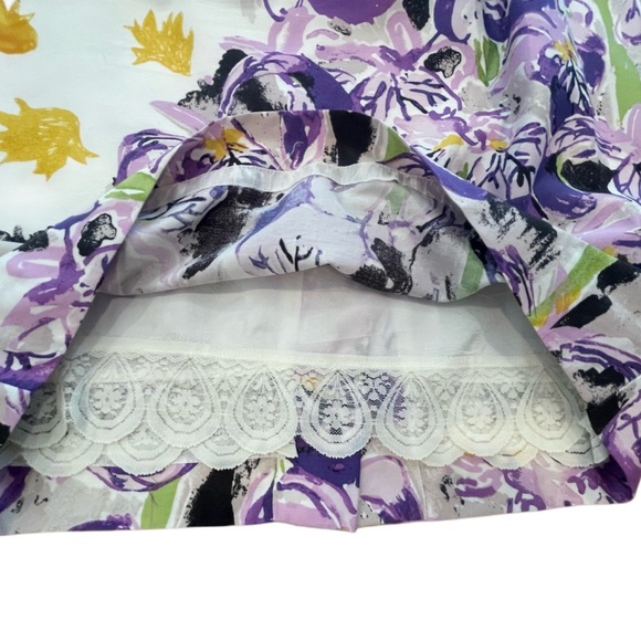 Floral print dress purple white yellow size 8 Rebekah Maysles by Anthropologie - Picture 5 of 8